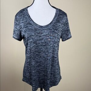 George Gray Black Heathered Short Sleeve Scoop Neck Top Size M